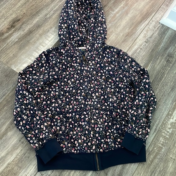 Polo navy floral sweatshirt jacket size 6 - Picture 1 of 6